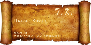 Thaler Kevin névjegykártya